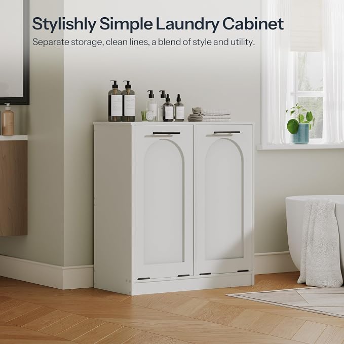 HOOBRO Double Laundry Cabinet, 22 Gal. Hamper Cabinet - Image 2