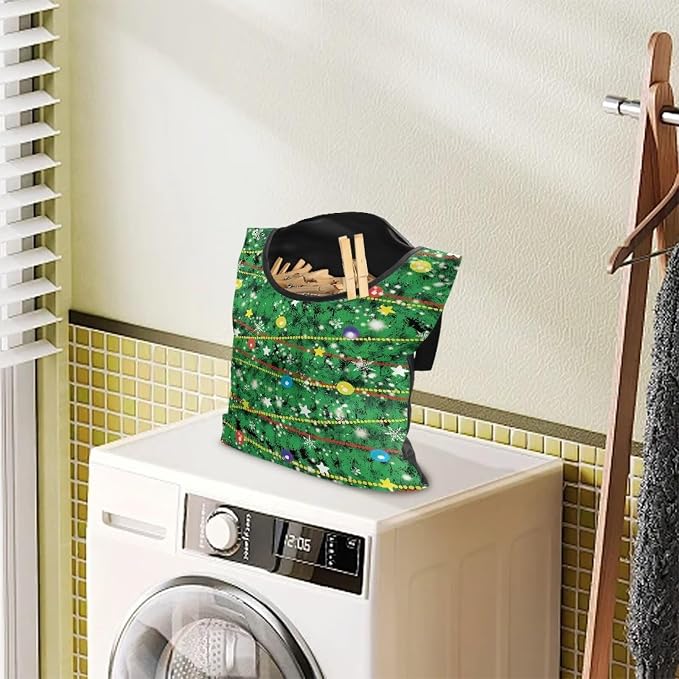 Christmas Tree Lights Clothes Pin Hanging Bag Clothespin Storage Bag Portable - Image 2