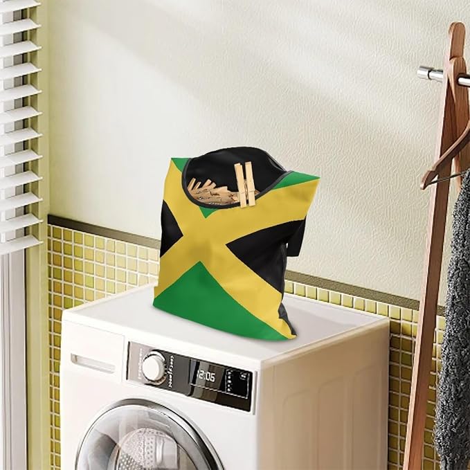 Jamaica Flag Clip Storage Bag Portable Laundry Clothes Pin Holder Machine - Image 2