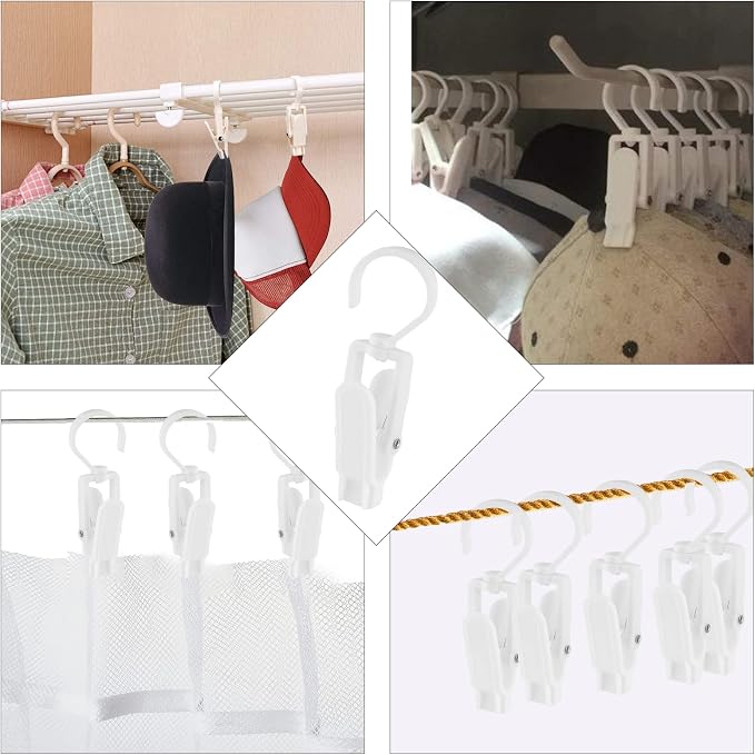 10 PCS Laundry Hooks Clip, Plastic Clothes Pins, Super Strong Hanger Clips - Image 7