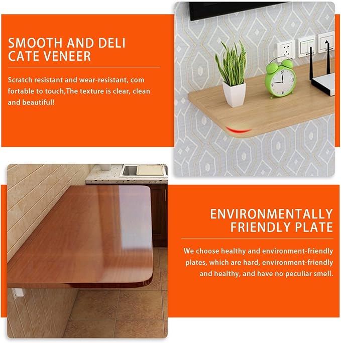 Wall Mounted Folding Table for Kitchen, Wood Wall Mounted Table, Bracket Heavy - Image 6