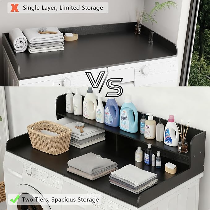 Fabuday 2-Tier Wood Washer Dryer Countertop - Image 5