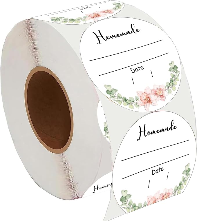 2 Inch Watercolor Greenery Canning Stickers 500 Pcs Write on Date Contents by Unknown