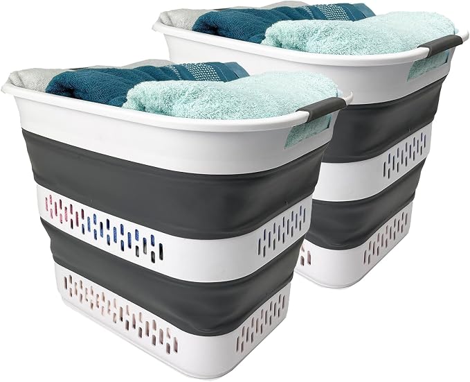 SAMMART 40L Collapsible Plastic Laundry Basket by SAMMART