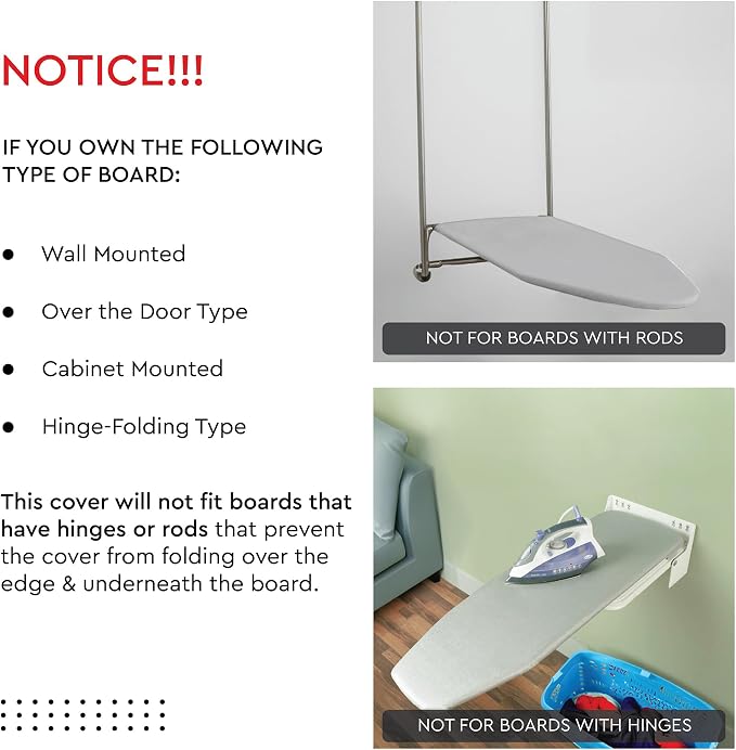 Encasa XO Ironing Board Cover and Pad 54"x15" - 4mm Felt Large Iron Board Cover - Image 8