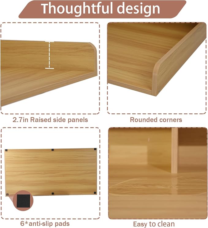 Washer Dryer Countertop with Shelf Laundry Countertop with Rounded Corners Wood - Image 3