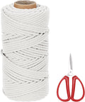 MECCANIXITY Braided Macrame Cord, 4mm x 109 Yards Natural Cotton Rope Macrame by MECCANIXITY