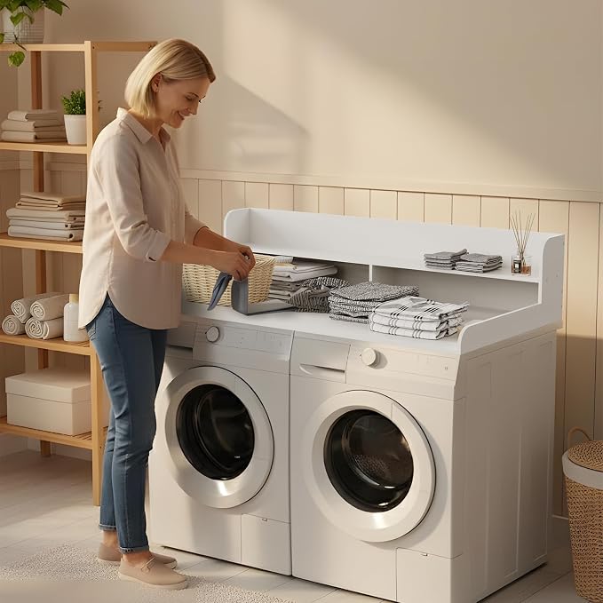 Fabuday 2-Tier Wood Washer Dryer Countertop - Image 3