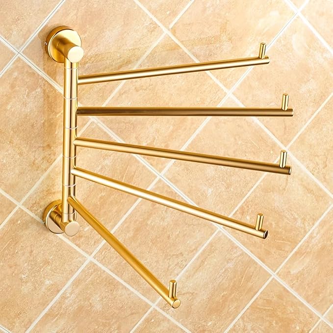 ZHOUXIAO Modern Swing Out Towel Bar Gold Finish/Towel Racks - Image 5