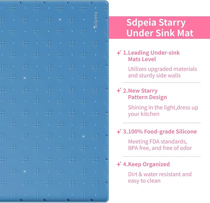 Sdpeia Under Sink Mat 22"×19" Waterproof Silicone Cabinet Liner & Sink Protector - Image 3