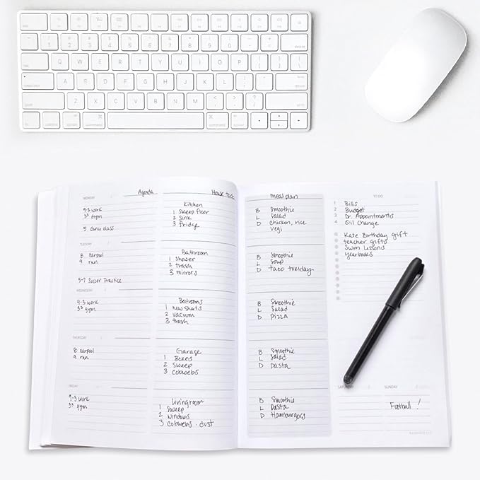 Weekly & Monthly Planner by Kahootie Co, Lightweight White and Teal Mini - Image 5