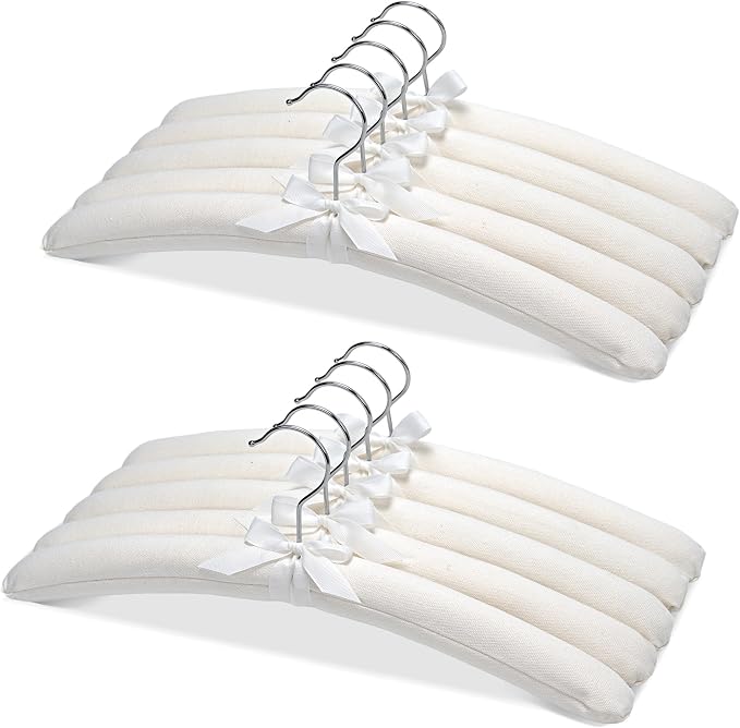 JS Padded Hangers 10 Pack, Thick Foam Cushioned Clothes Hangers by Unknown