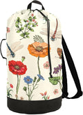 VIGTRO Spring Flowers Dragonflies Large Heavy Duty Laundry Backpack Hamper by VIGTRO
