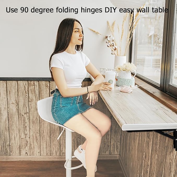 Wall Mounted Desk Hinges 14 in, Wall Table Brackets Folding Table Hinge - Image 2
