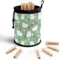 Cat Cherry Clothespin Bag with Hooks Hanging Clothes Pin Bag with Drawstring by Unknown