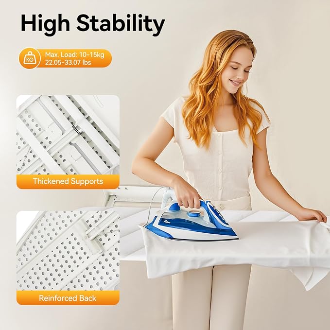 Wall Mounted Ironing Board, Foldable 37.4" x 7.55" Ironing Board, 180° Swivel - Image 3