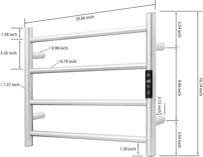 KEG Smart WiFi Towel Warmer Wall Mounted - Image 6