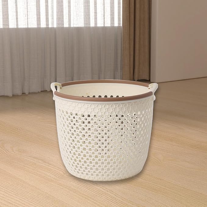 Flexible Laundry Basket with Handles, Portable Round Bin, Plastic Laundry - Image 4