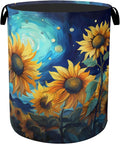Starry Sky Sunflower Laundry Basket by Gearsly