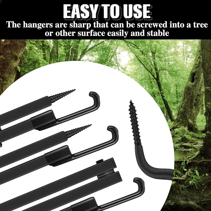 12 Pcs Tree Stand Bow Hanger Set Include 3 Pcs Folding Bow Hanger and 9 Pack - Image 5