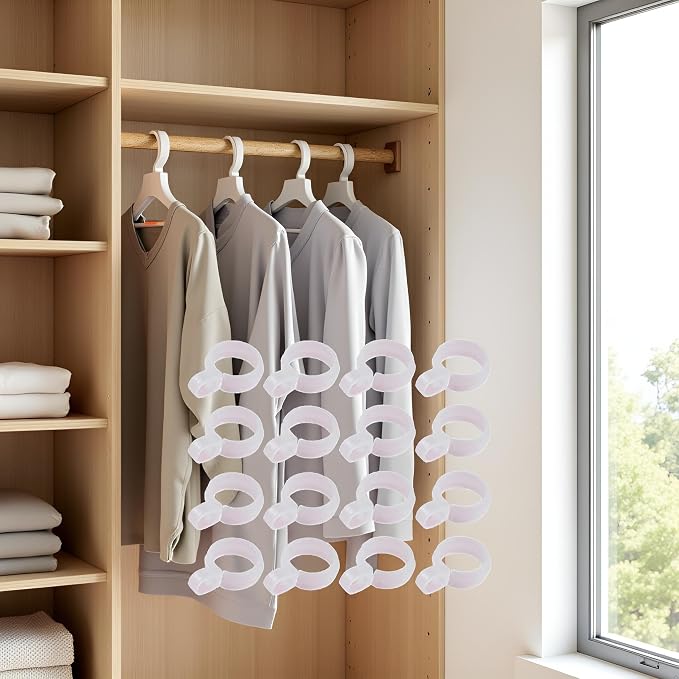 50Pcs White Plastic Windproof Hanger Hooks Clothes Hanger Buckle Clip Laundry - Image 3