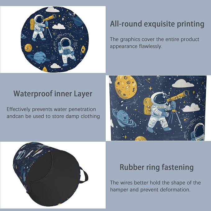 Astronaut Laundry Basket, Rocket Planet Foldable - Image 5