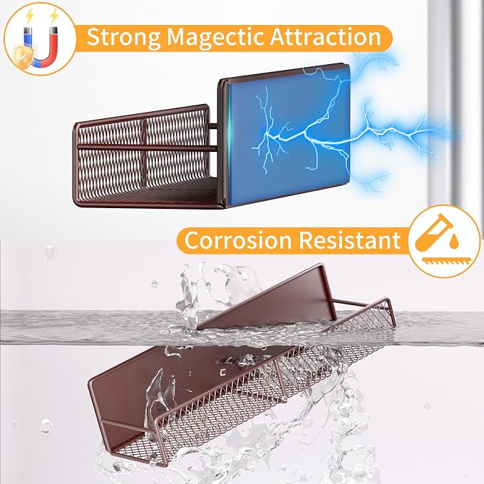 Magnetic Spice Rack for Refrigerator, 4 Pack 100% Metal Strong Magnet Fridge - Image 4