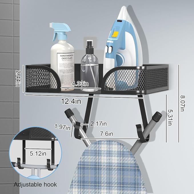Ironing Board Holder Wall Mount, Ironing Board Hanger, Laundry Room Decor - Image 2