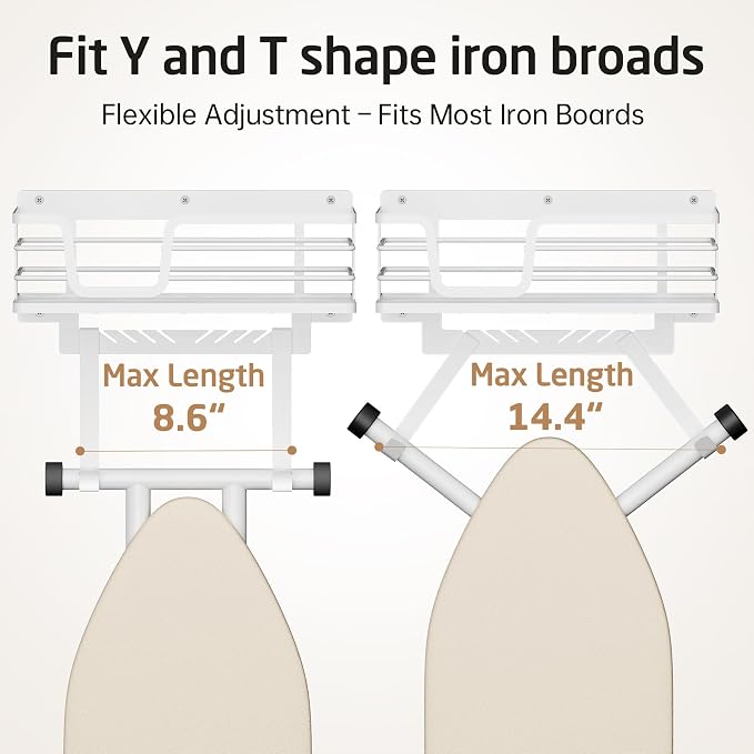 KES 90lb Heavy-Load Ironing Board Hanger Wall Mount, One-Piece Metal Frame - Image 8