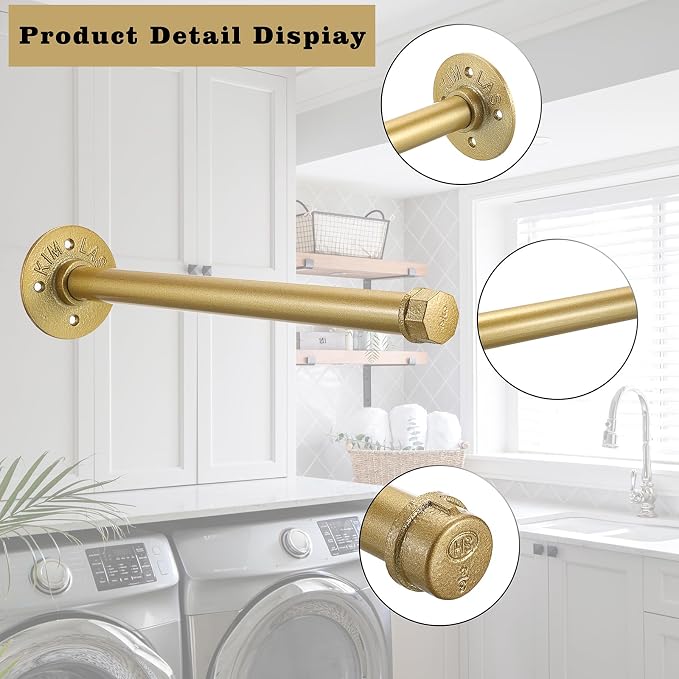 Sumnacon 2 Pcs 14 Inch Industrial Pipe Clothes Bar - Image 3