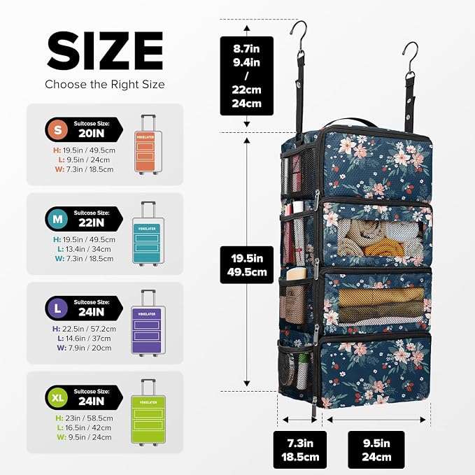 Suitcase Organizer, Travel Luggage Organizer Hanging Shelves Packing Cube - Image 2