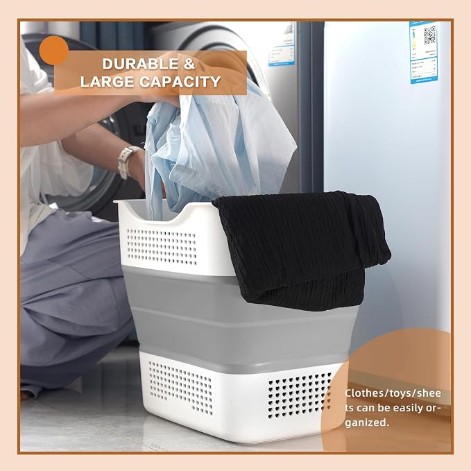 GREATLINK Foldable Laundry Basket Collapsible Laundry Hamper, Laundry Basket - Image 3