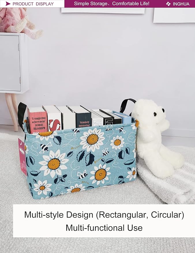Rectangular Storage Basket Fabric Organizer Bin - Image 3