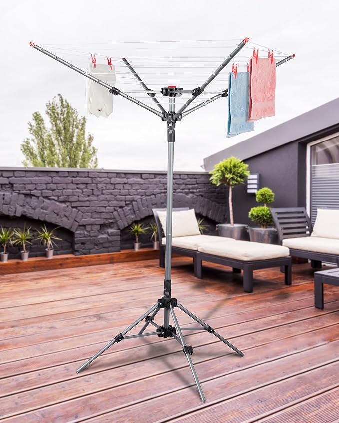 STORAGE MANIAC Portable Umbrella Clothes Drying Rack 8 Lines - Image 7