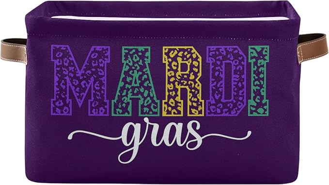 Wamika Happy Mardi Gras Purple Storage Basket by Wamika