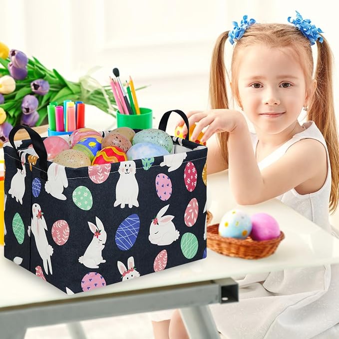 FXOLCSHE Rectangular Easter basket, Easter basket empty, Laundry Hamper - Image 2