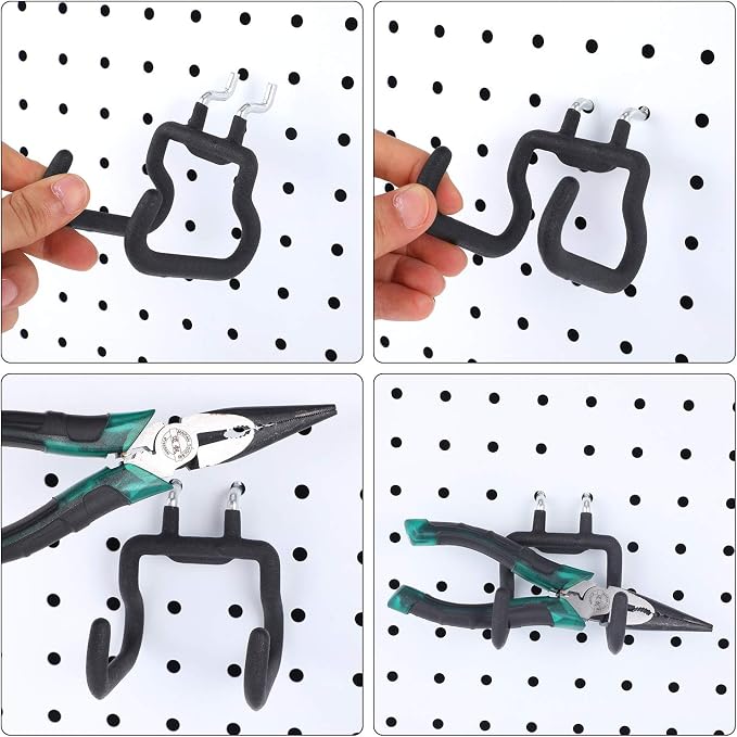 Hotop 4 Pieces Pegboard Hooks Pegboard Drill Holder Peg Board Hooks - Image 3