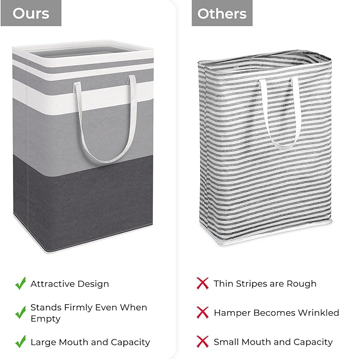 HomeHacks 4-Pack Large Laundry Basket, Waterproof, Freestanding Laundry Hamper - Image 3