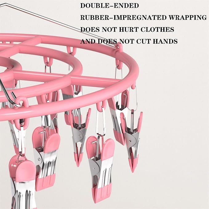 Round Drying Rack, Windproof Hook, Aluminum Drip Drying Hanger - Image 5