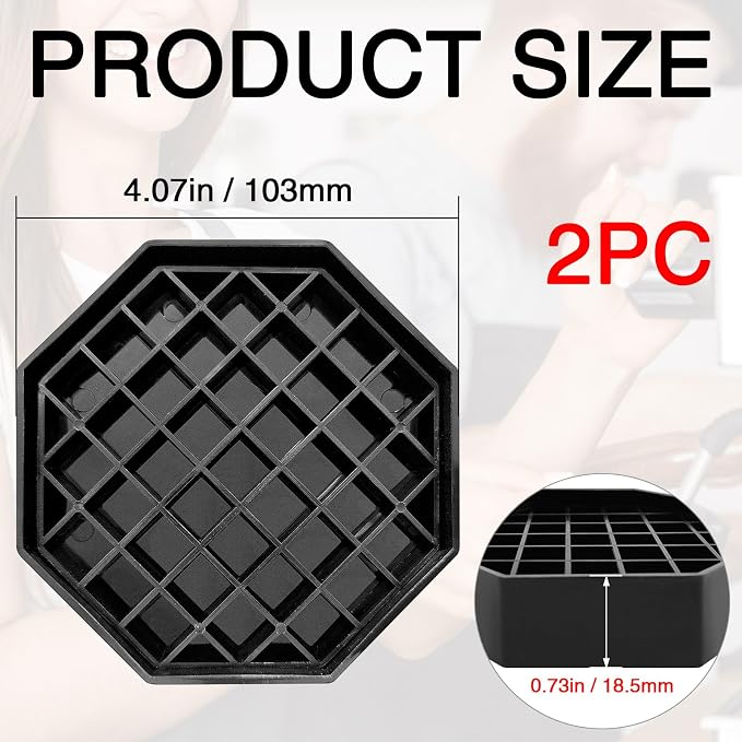 2 Pcs 4 Inch Drip Tray Coffee Countertop Tray Black Plastic Spill Octagon Drip - Image 2