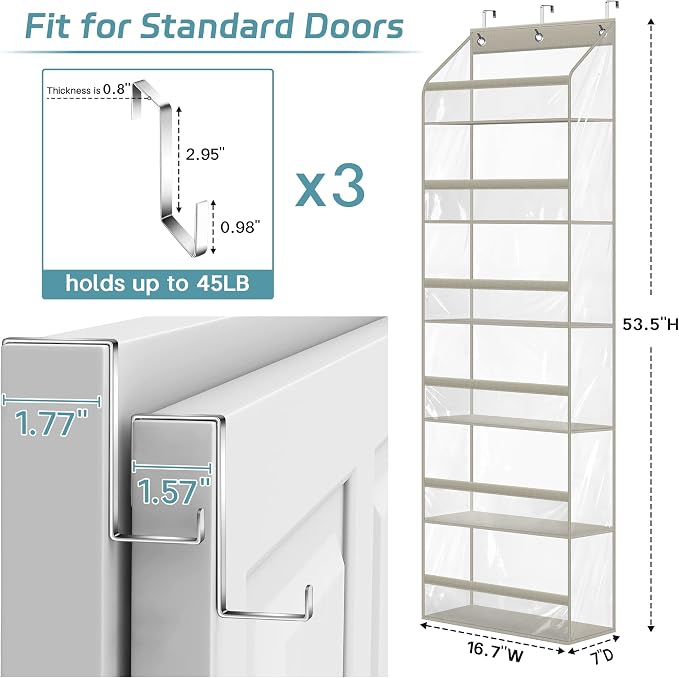 AOODA Clear Over the Door Hat Racks - Image 6
