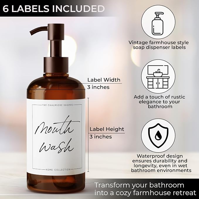 Vintage Farmhouse Mouthwash and Lotion Labels - Image 5