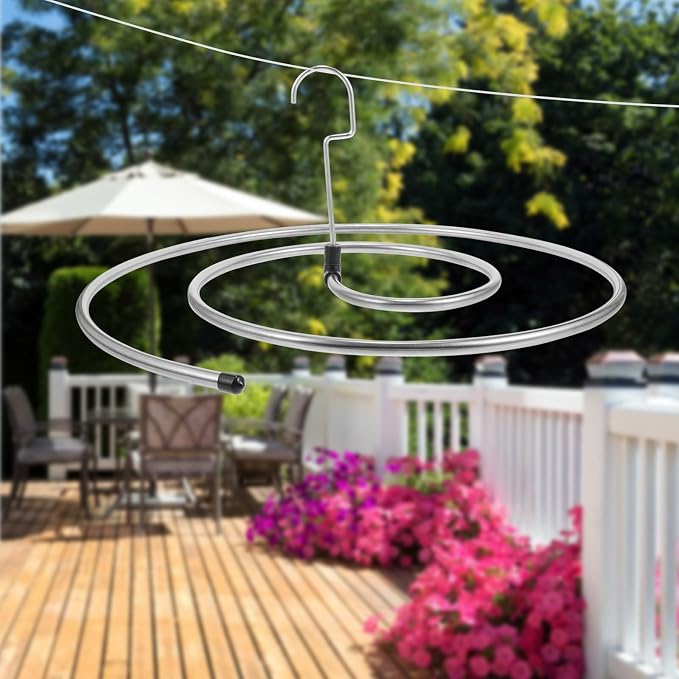 Spiral Laundry Drying Rack Set 2pcs, Thickened 304 Stainless Steel Bed Sheet - Image 9