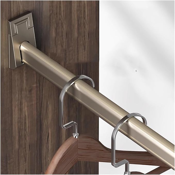 Clothes Rail for Wall, Metal Closet Bar for Hanging Clothes, Thick Garment Pole by JYHHCYS