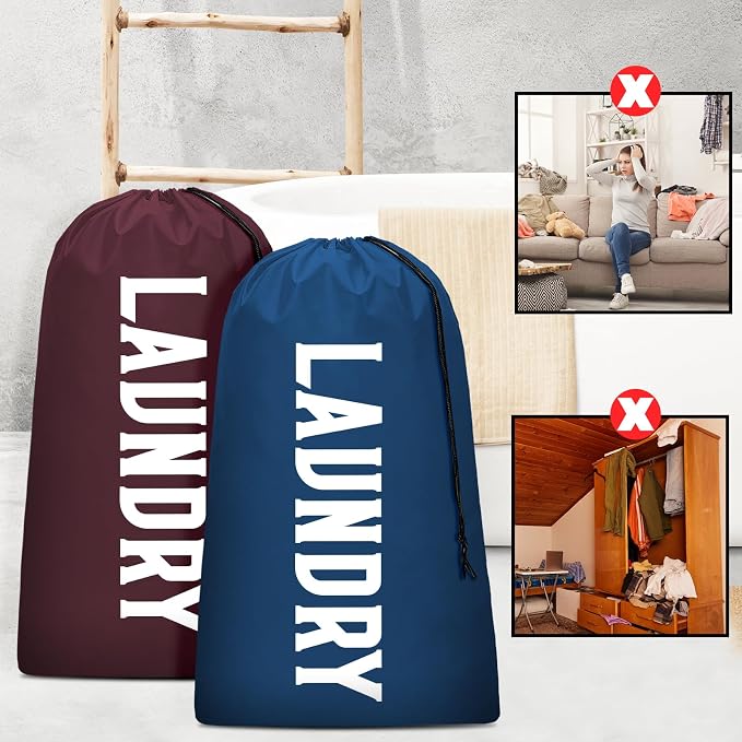Laundry Bag, Travel Laundry Bag Machine Washable Dirty Clothes Organizer - Image 8