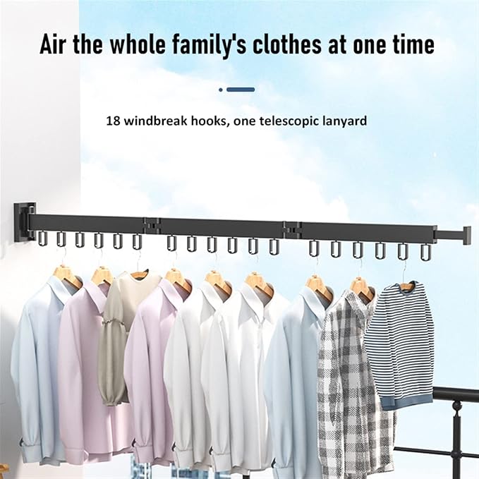 Drying Rack Foldable Clothes Drying Rack Wall-Mounted Retractable Clothes - Image 5