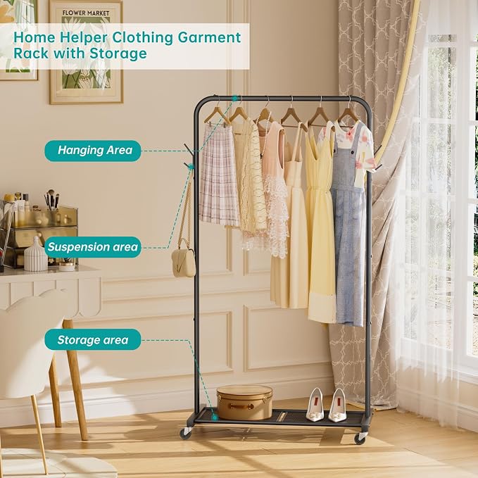 SINGAYE Clothes Rack Garment Coat ：Drying Clothing Racks Metal Freestanding - Image 8