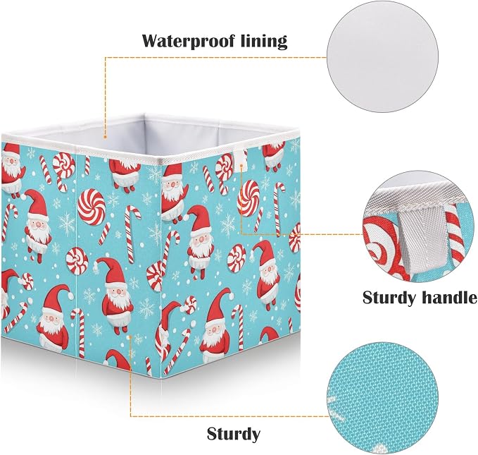 senya Large Storage Bins Christmas Candy Seamless Pattern Collapsible Foldable - Image 4