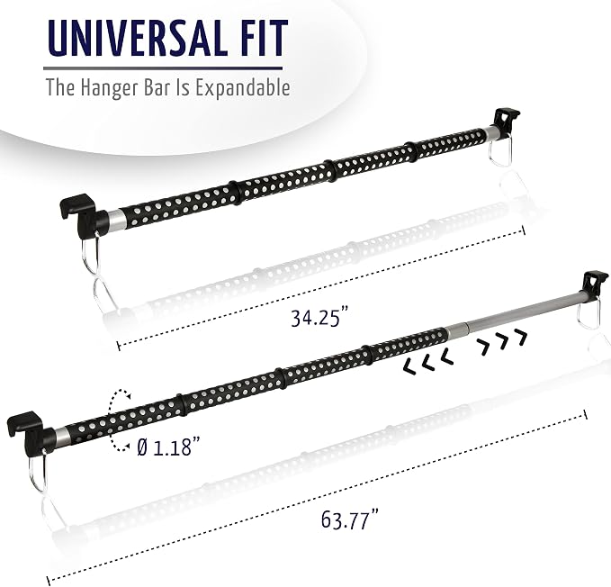 Zone Tech Automotive Expandable Clothes Hanger Bar - Image 2