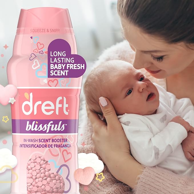 Dreft Blissfuls In-Wash Laundry Scent Booster Beads, Baby Fresh Scent, 18.2 oz - Image 3